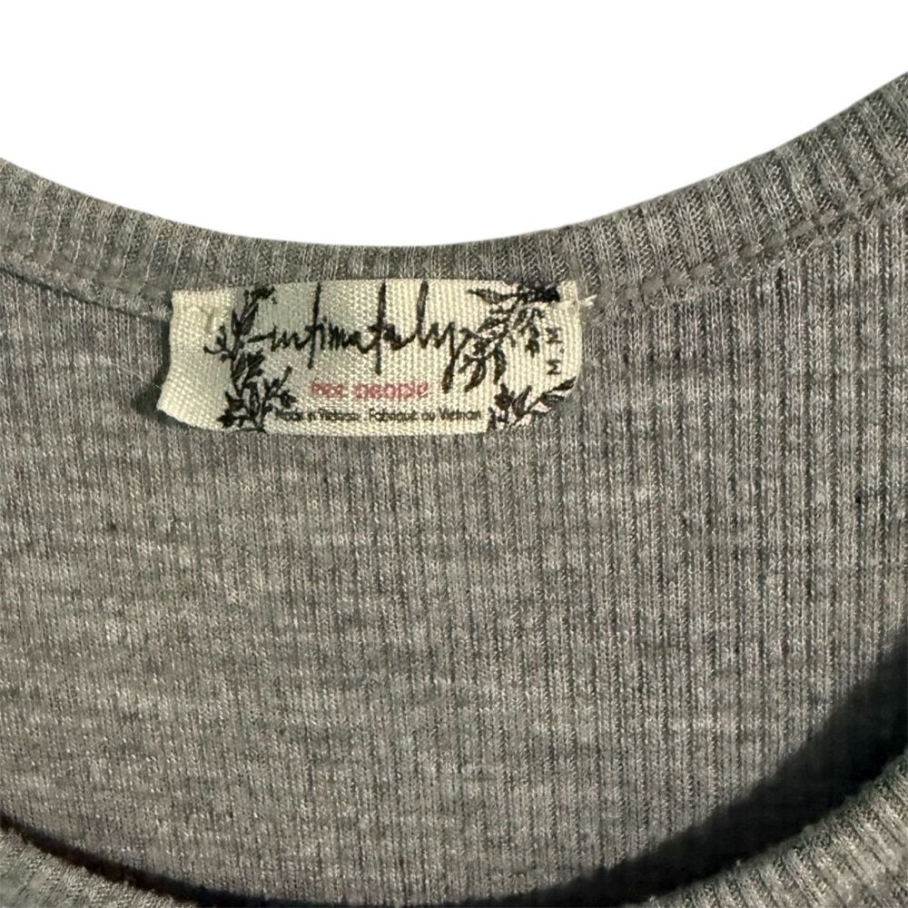 Free People Intimately Ribbed Racerback Tank Top Gray Medium Soft Basic Layering - Picture 2 of 2